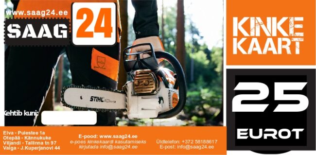 Nüüd saadaval ka Saag24 kinkekaardid!|Nüüd saadaval ka Saag24 kinkekaardid!
