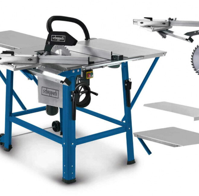 Ehitussaepink TS310 koos liugkelgu, kahe lisalaua ja lisaket, Scheppach