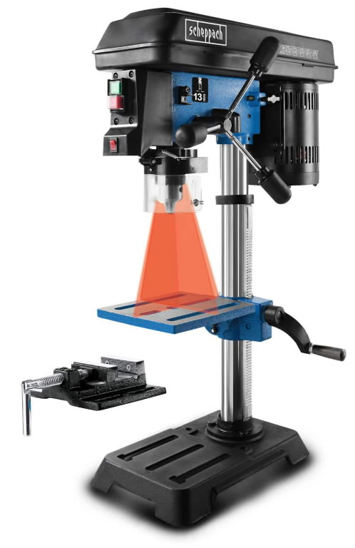 Lauapuurpink DP16SL, ristlaseri ja kruustangidega, Scheppach