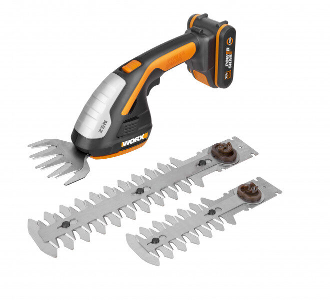 Akuga murukäärid WG801E koos põõsatrimmiteraga, Worx