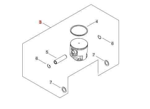Kolvi komplekt CS-3410, 335S, Echo