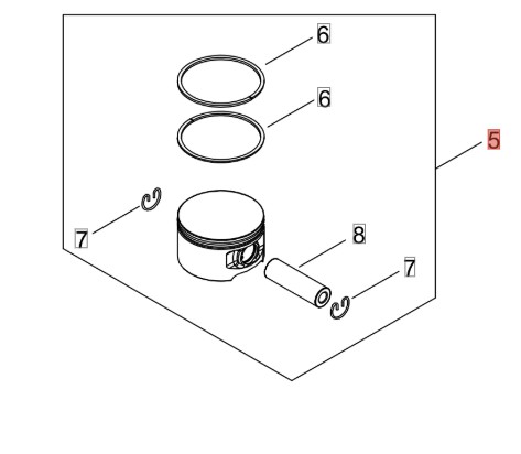 Kolvi komplekt PB5810T, Echo