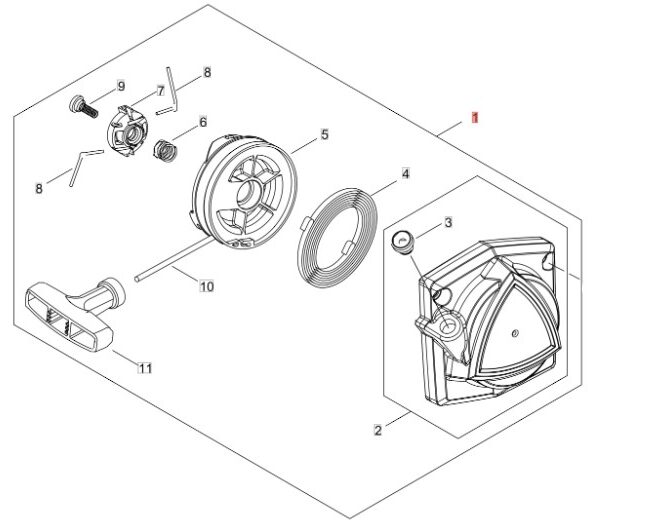 Käsistarteri komplekt PB-5810T, Echo