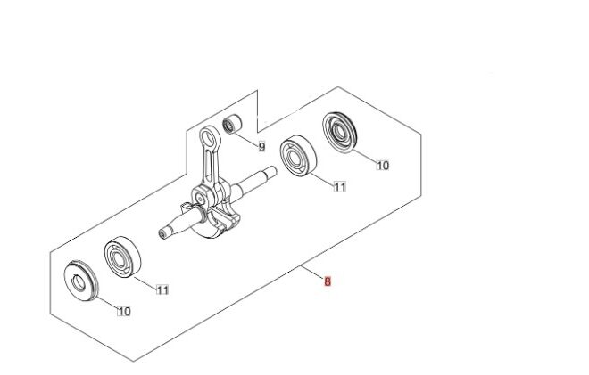 Väntvõlli komplekt CS-3410, 335S, Echo