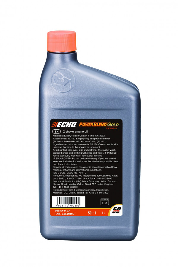 Seguõli 2-taktilisele mootorile Power Blend Gold 2T 1L, Echo