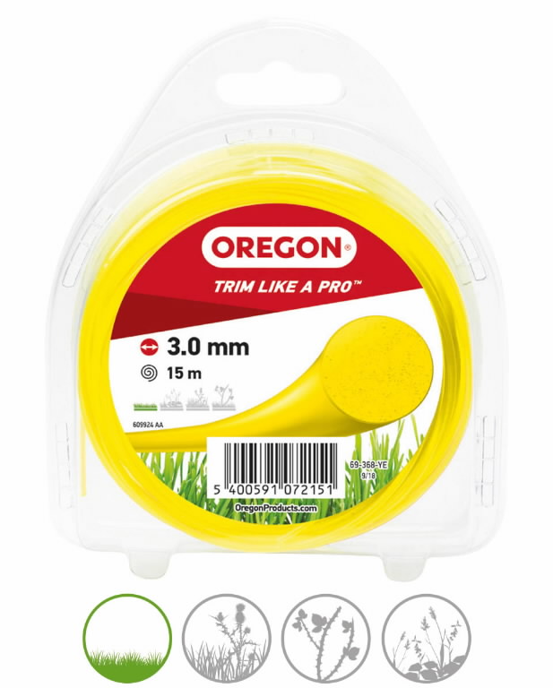Trimmeri tamiil, 3,0 mm - 15 m blisterpakend, OREGON